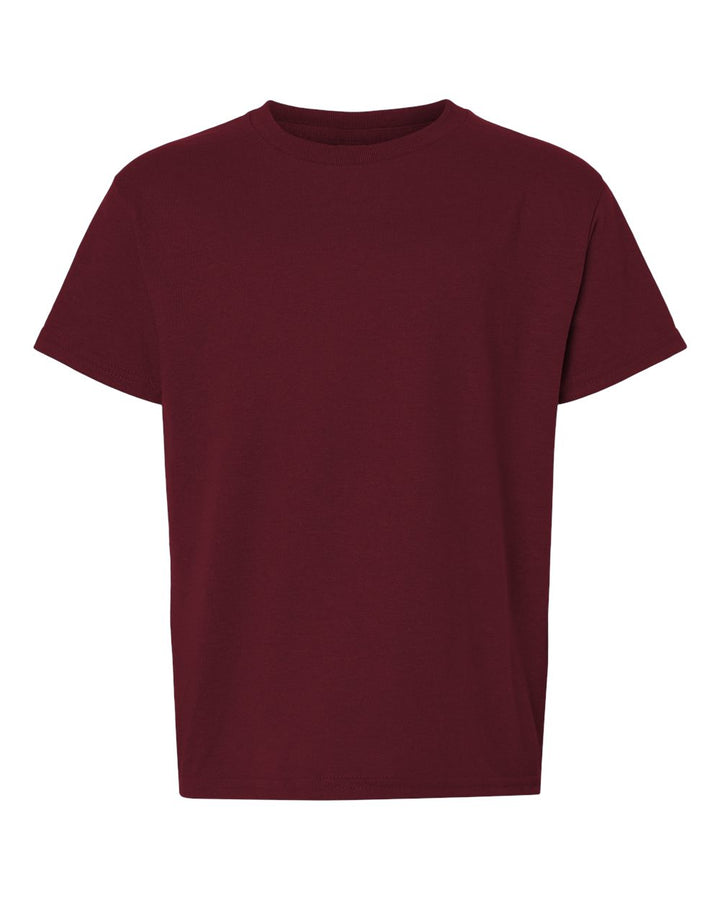 Front View of Maroon DryBlend® Youth T-Shirt - 8000B