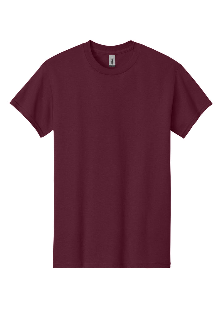 Front View of Maroon Gildan - Heavy Cotton 100% Cotton T-Shirt. 5000