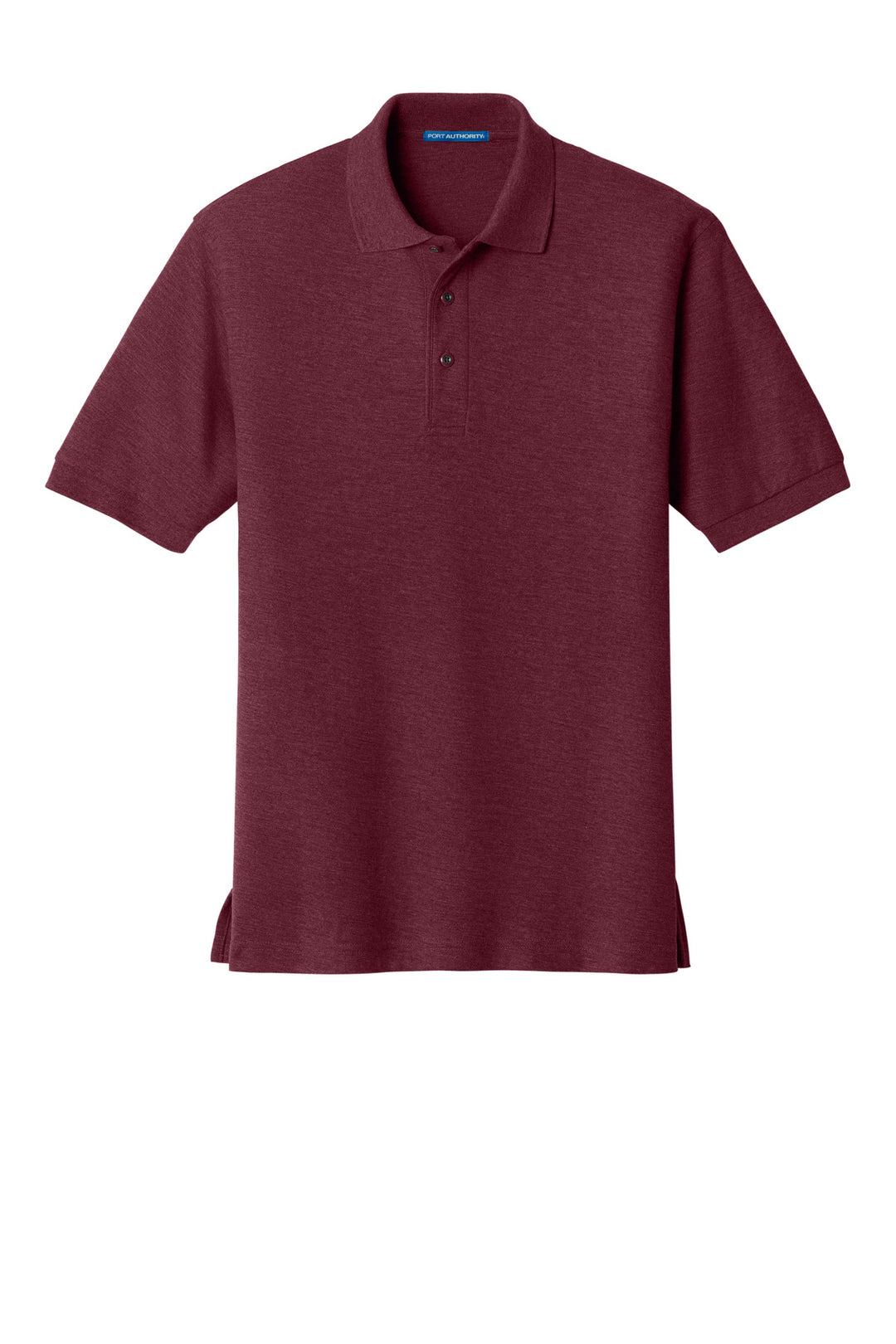 Front View of Maroon Port Authority Silk Touch Polo K500