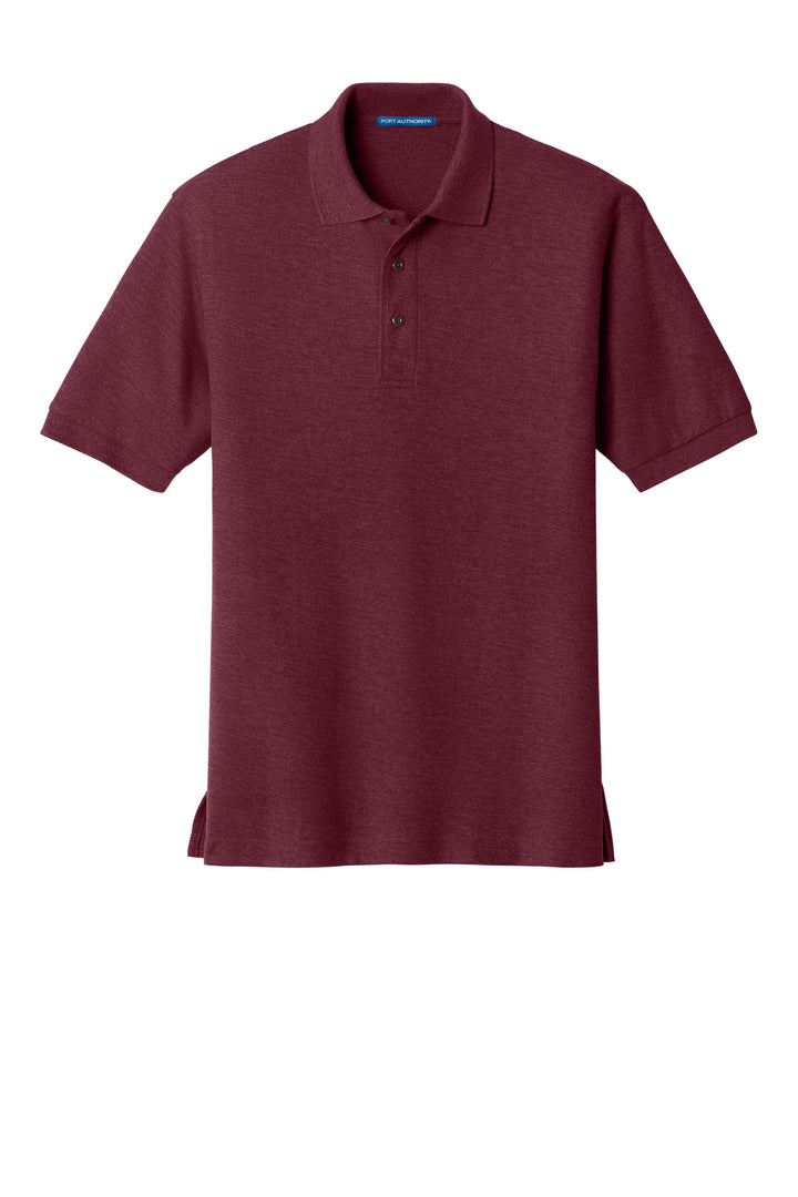 Front View of Maroon Port Authority Silk Touch Polo K500