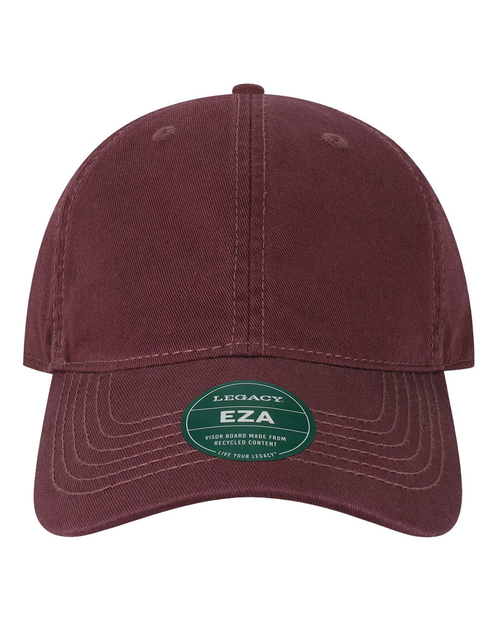 Front View of Maroon Relaxed Twill Dad Hat - EZA