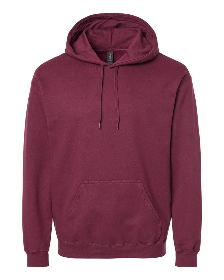 Front View of Maroon Softstyle® Midweight Hooded Sweatshirt - SF500