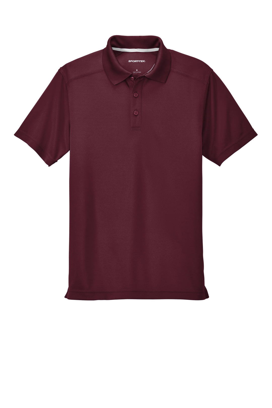 Front View of Maroon Sport-Tek PosiCharge Micro-Mesh Polo. ST680