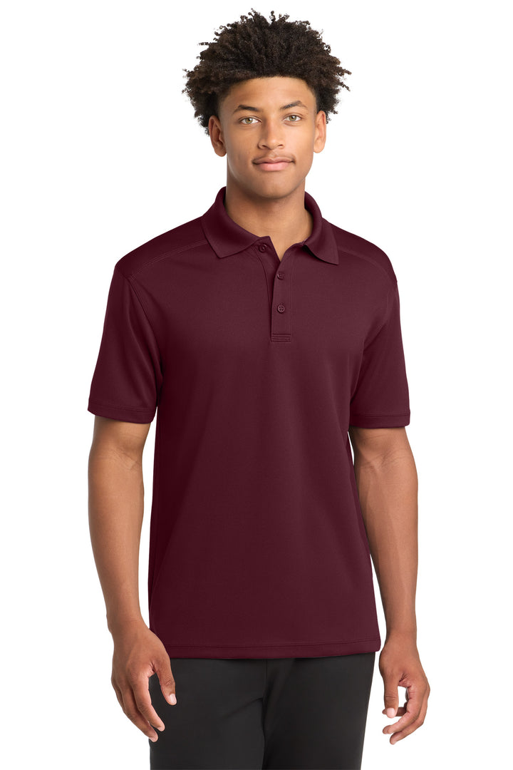 Front View of Maroon Sport-Tek PosiCharge Micro-Mesh Polo. ST680