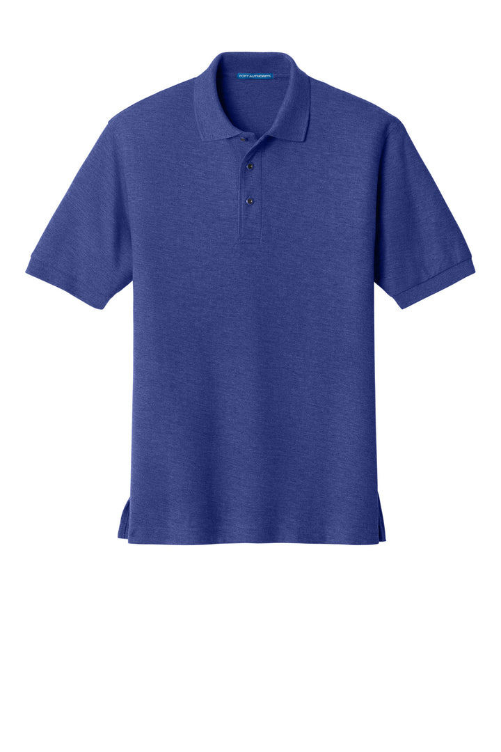 Front View of Med. Blue Port Authority Silk Touch Polo K500