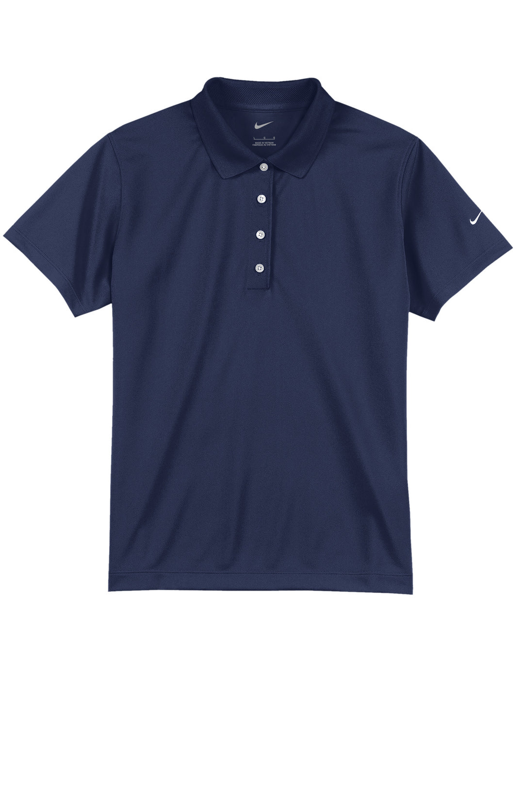 Front View of Midnight Navy Nike Women's Tech Basic Dri-FIT Polo. 203697