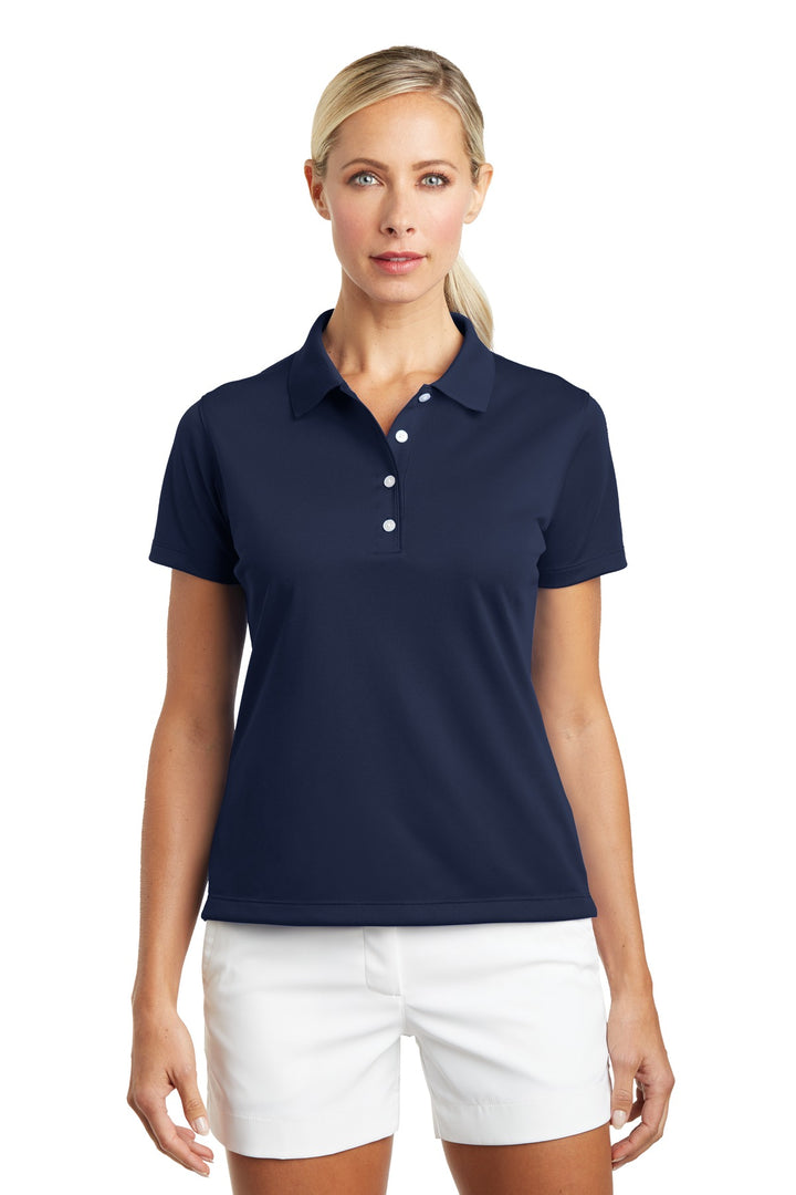 Front View of Midnight Navy Nike Women's Tech Basic Dri-FIT Polo. 203697