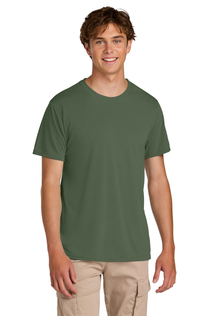 Front View of MilGreen Gildan Gildan Performance T-Shirt. 42000