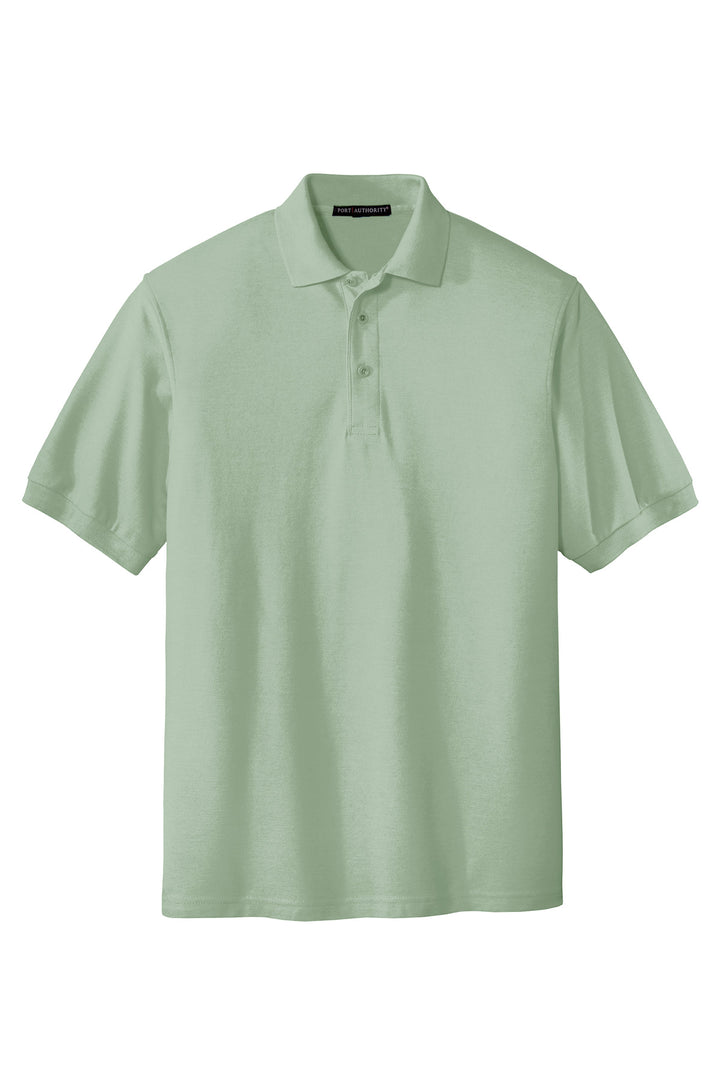 Front View of Mint Green Port Authority Silk Touch Polo K500