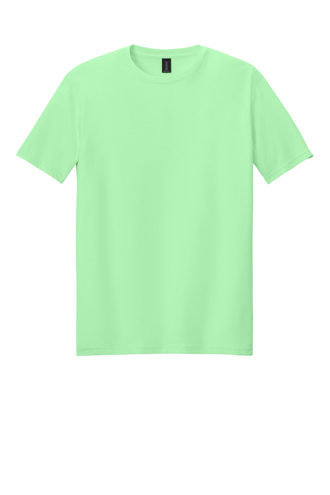 Front View of MintGreen Gildan Softstyle T-Shirt. 64000