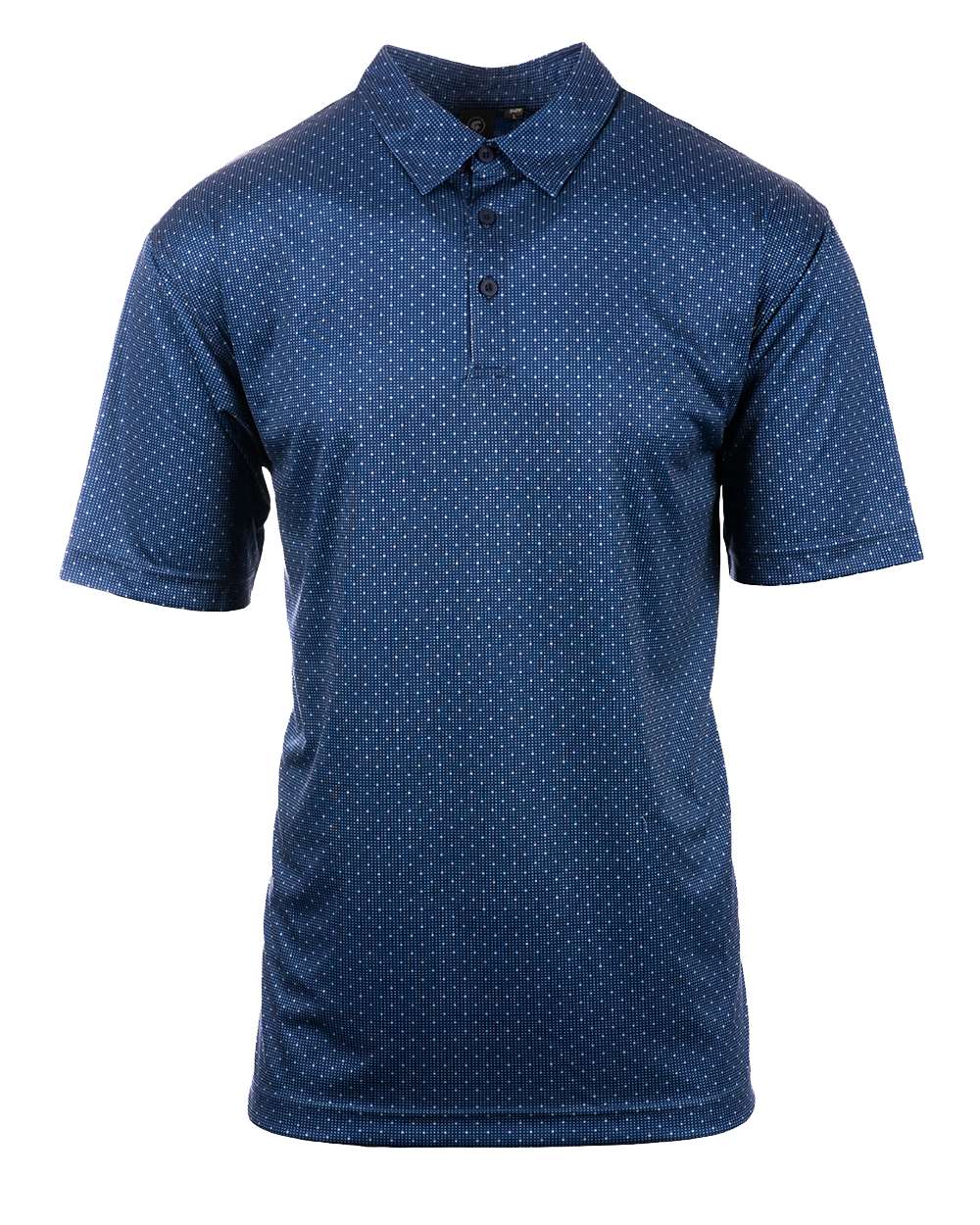 Front View of Navy Dot Golf Polo - 0101