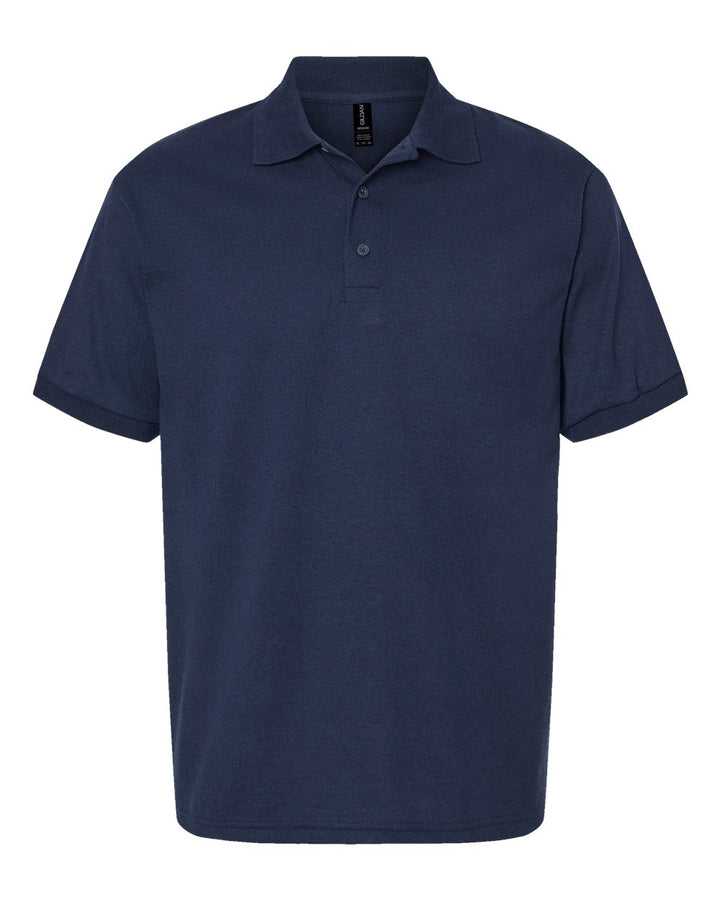 Front View of Navy DryBlend® Jersey Polo - 8800