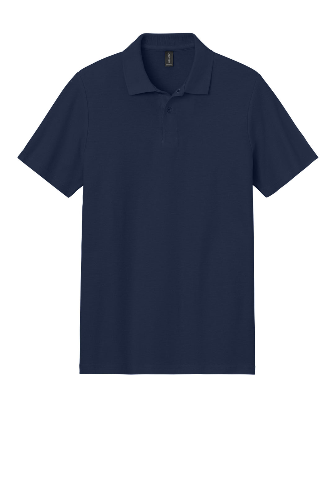 Front View of Navy Gildan Softstyle Pique Polo 64800