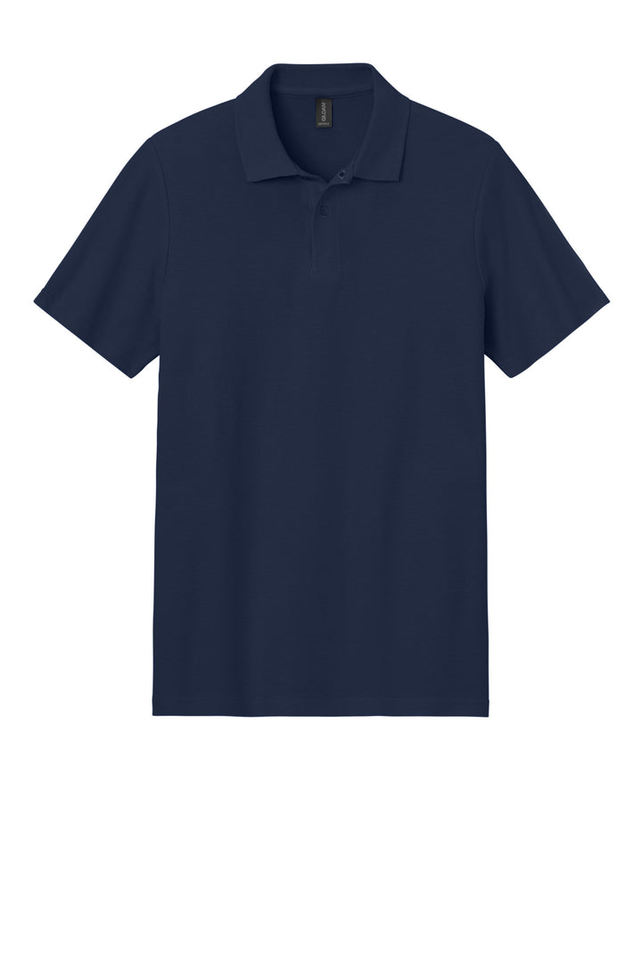 Front View of Navy Gildan Softstyle Pique Polo 64800