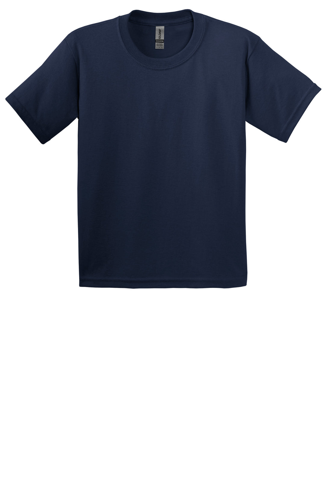 Front View of Navy Gildan - Youth Ultra Cotton 100% US Cotton T-Shirt. 2000B
