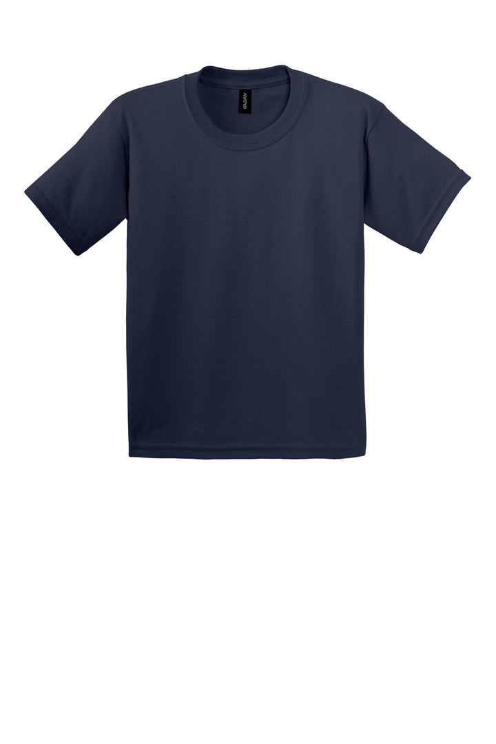 Front View of Navy Gildan - Youth Ultra Cotton 100% US Cotton T-Shirt. 2000B