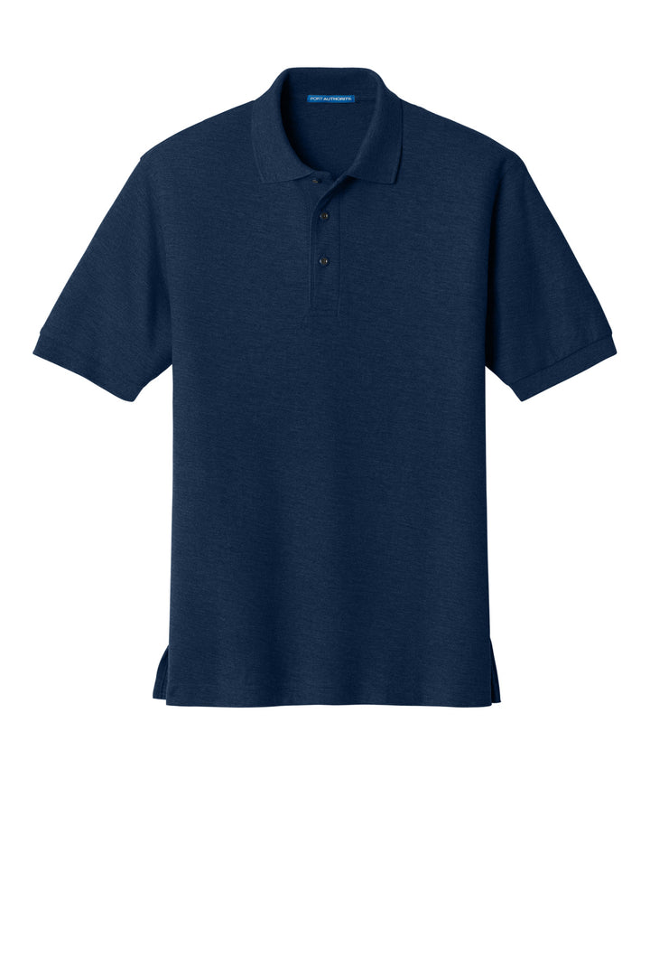Front View of Navy Port Authority Silk Touch Polo K500