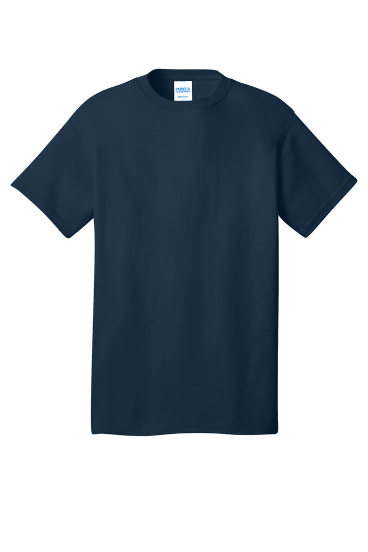 Front View of Navy Port & Company - Core Cotton Tee. PC54