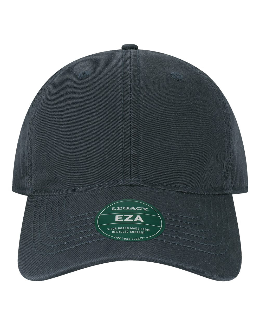Front View of Navy Relaxed Twill Dad Hat - EZA