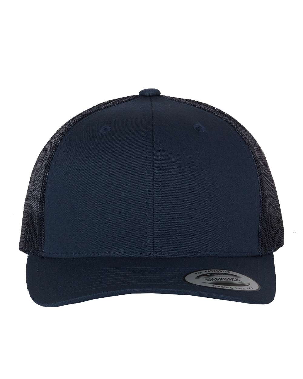 Front View of Navy Retro Trucker Cap - 6606