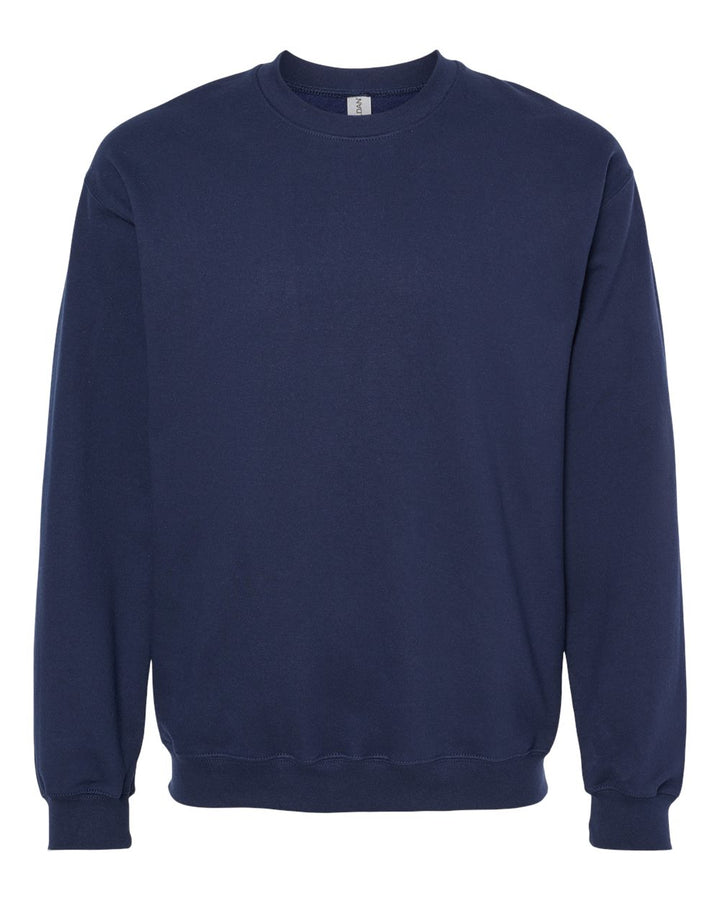 Front View of Navy Softstyle® Midweight Crewneck Sweatshirt - SF000