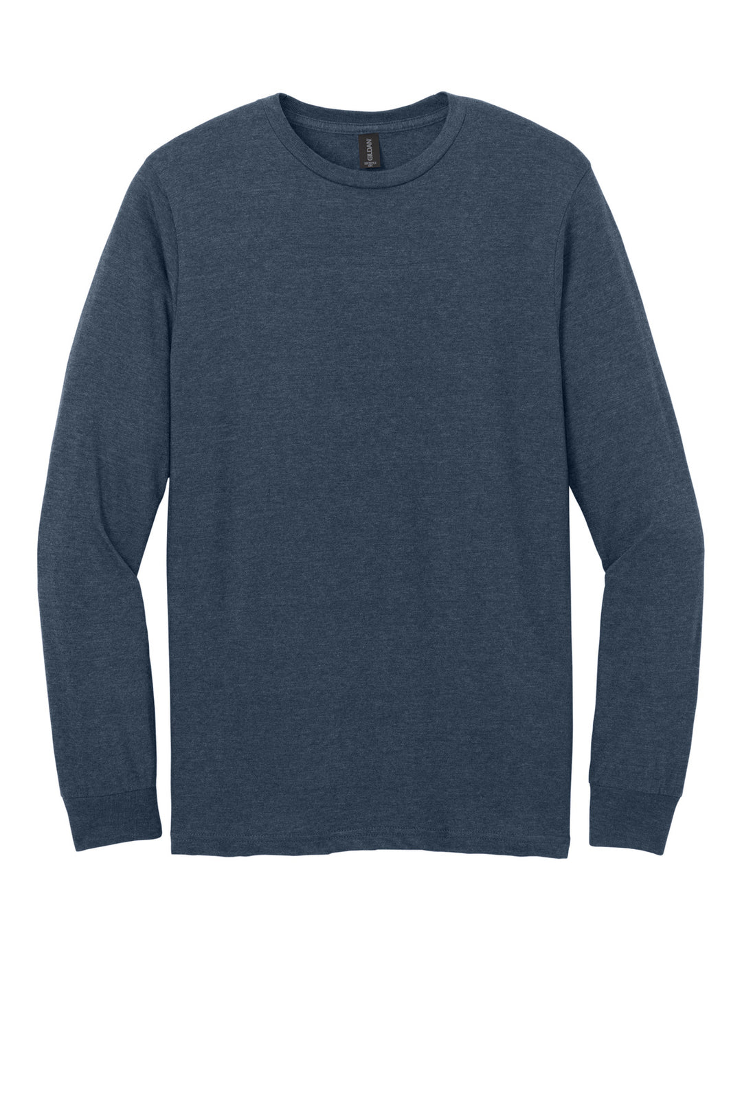 Front View of NavyMist Gildan Softstyle CVC Long Sleeve Tee 64440CVC