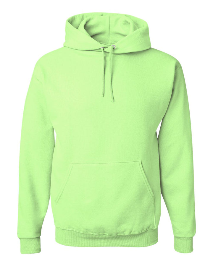 Front View of Neon Green NuBlend® Hooded Sweatshirt - 996MR