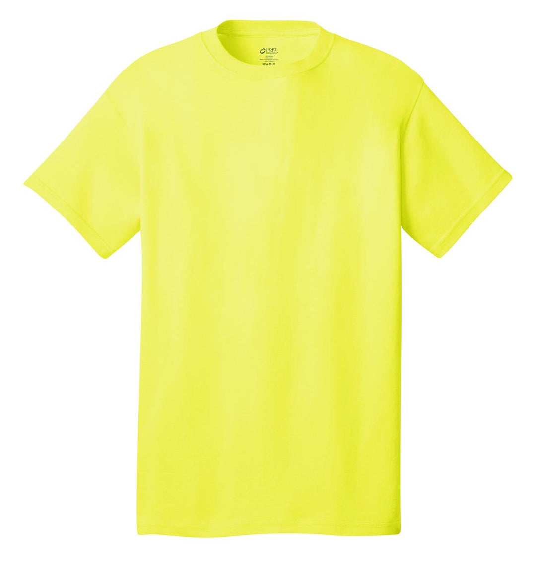 Front View of Neon Yellow Port & Company - Core Cotton Tee. PC54