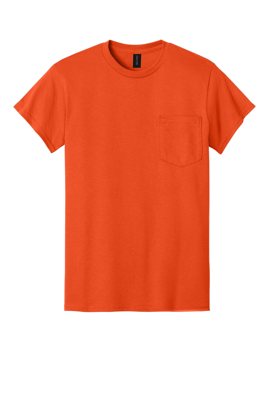 Front View of Orange Gildan - DryBlend 50 Cotton/50 Poly Pocket T-Shirt. 8300