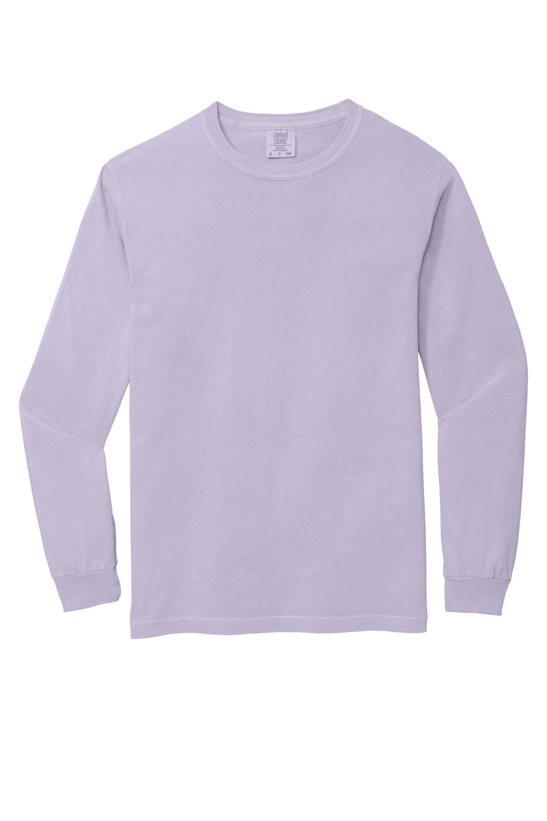 Front View of Orchid COMFORT COLORS Heavyweight Ring Spun Long Sleeve Tee. 6014