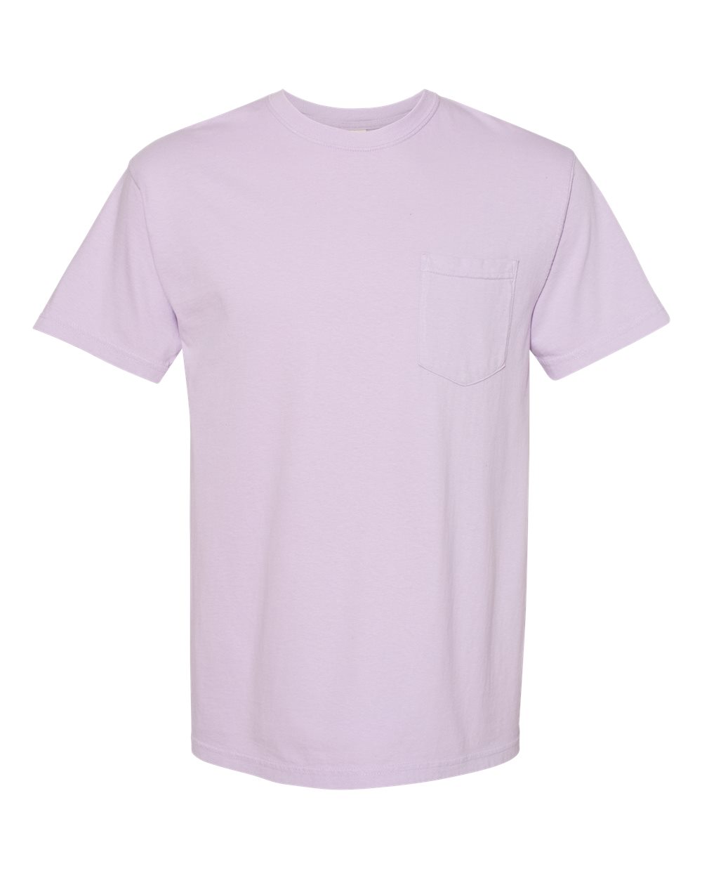 Front View of Orchid Garment-Dyed Heavyweight Pocket T-Shirt - 6030