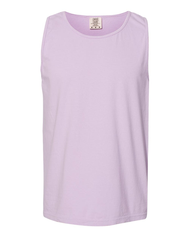 Front View of Orchid Garment-Dyed Heavyweight Tank Top - 9360