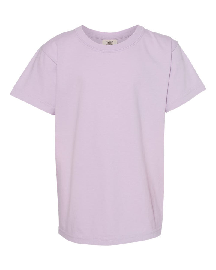 Front View of Orchid Garment-Dyed Youth Heavyweight T-Shirt - 9018