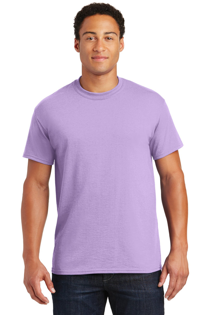 Front View of Orchid Gildan DryBlend 50 Cotton/50 Poly T-Shirt. 8000