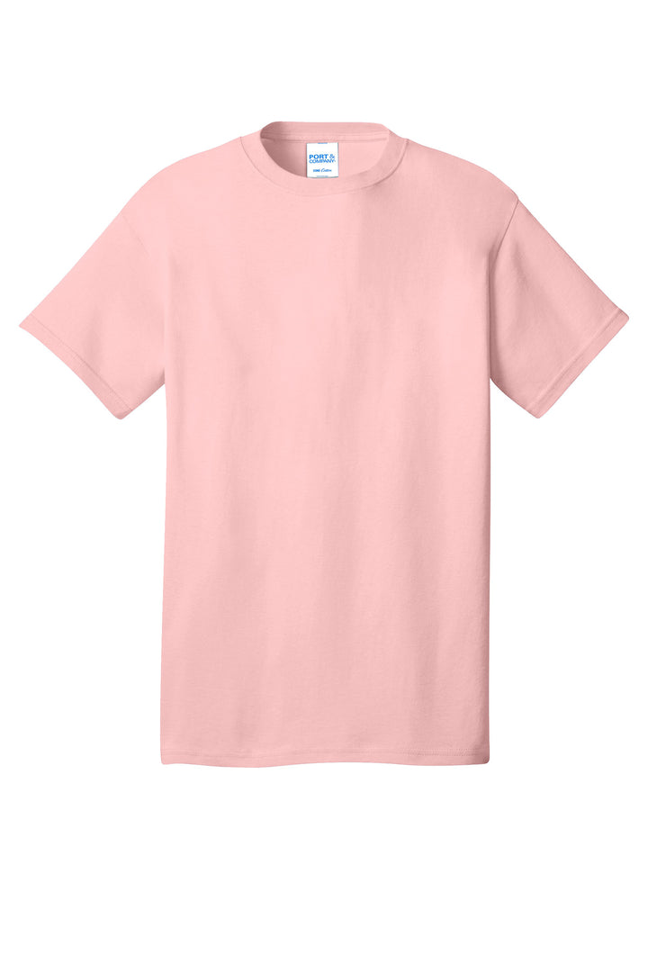 Front View of PaleBlush Port & Company - Core Cotton Tee. PC54