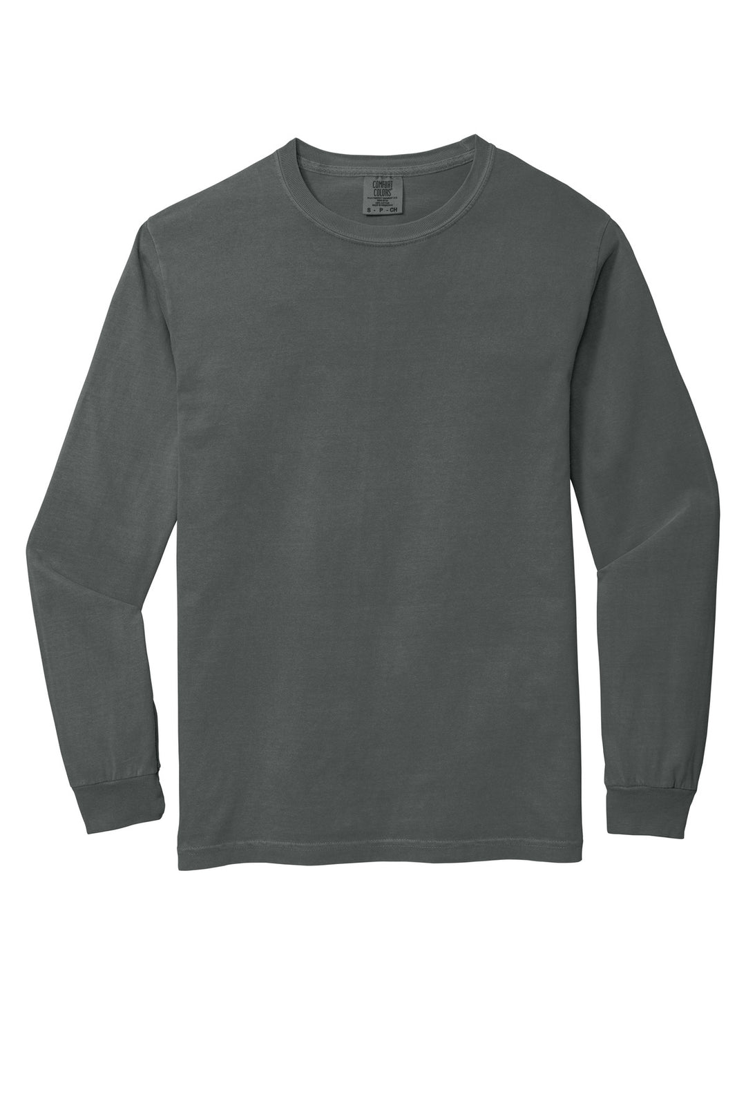 Front View of Pepper COMFORT COLORS Heavyweight Ring Spun Long Sleeve Tee. 6014