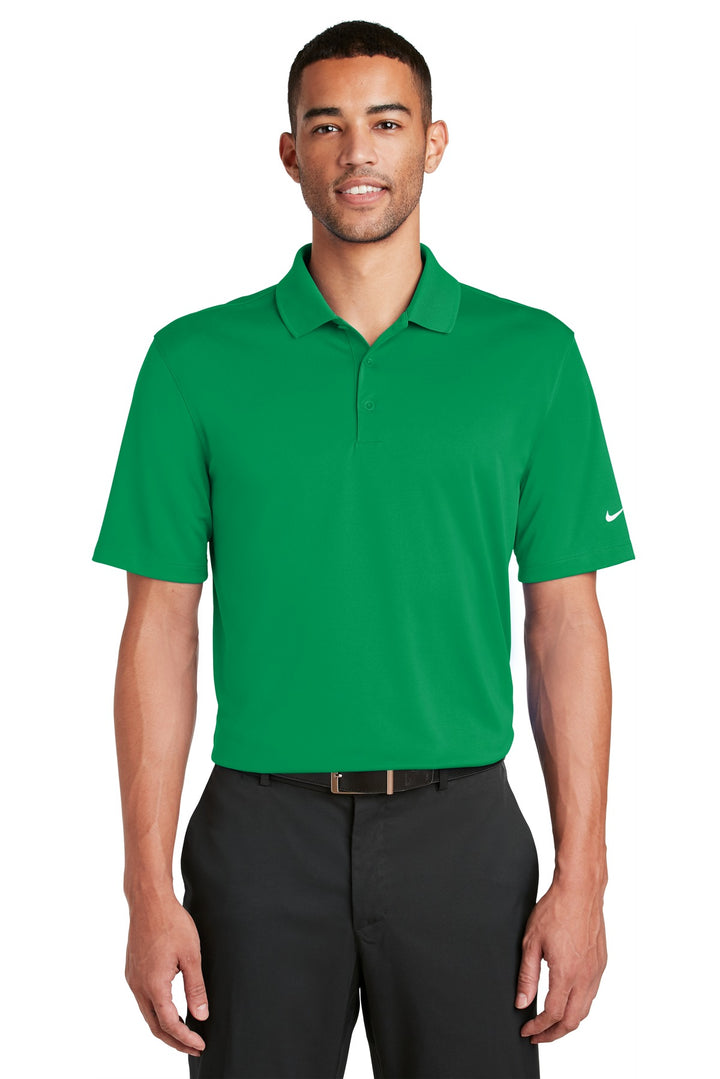 Front View of Pine Green Nike Dri-FIT Classic Fit Players Polo with Flat Knit Collar. 838956