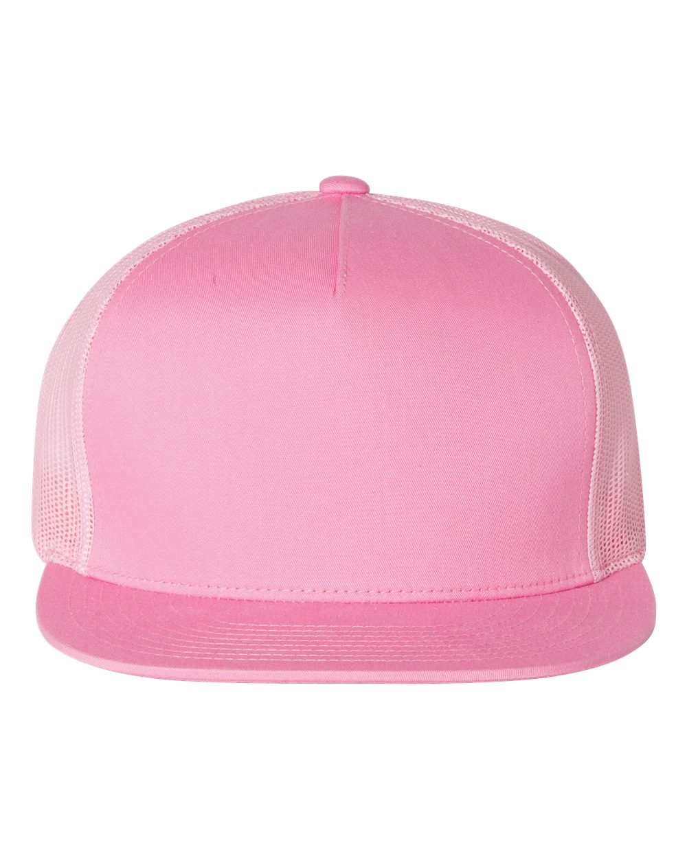 Front View of Pink Five-Panel Classic Trucker Cap - 6006