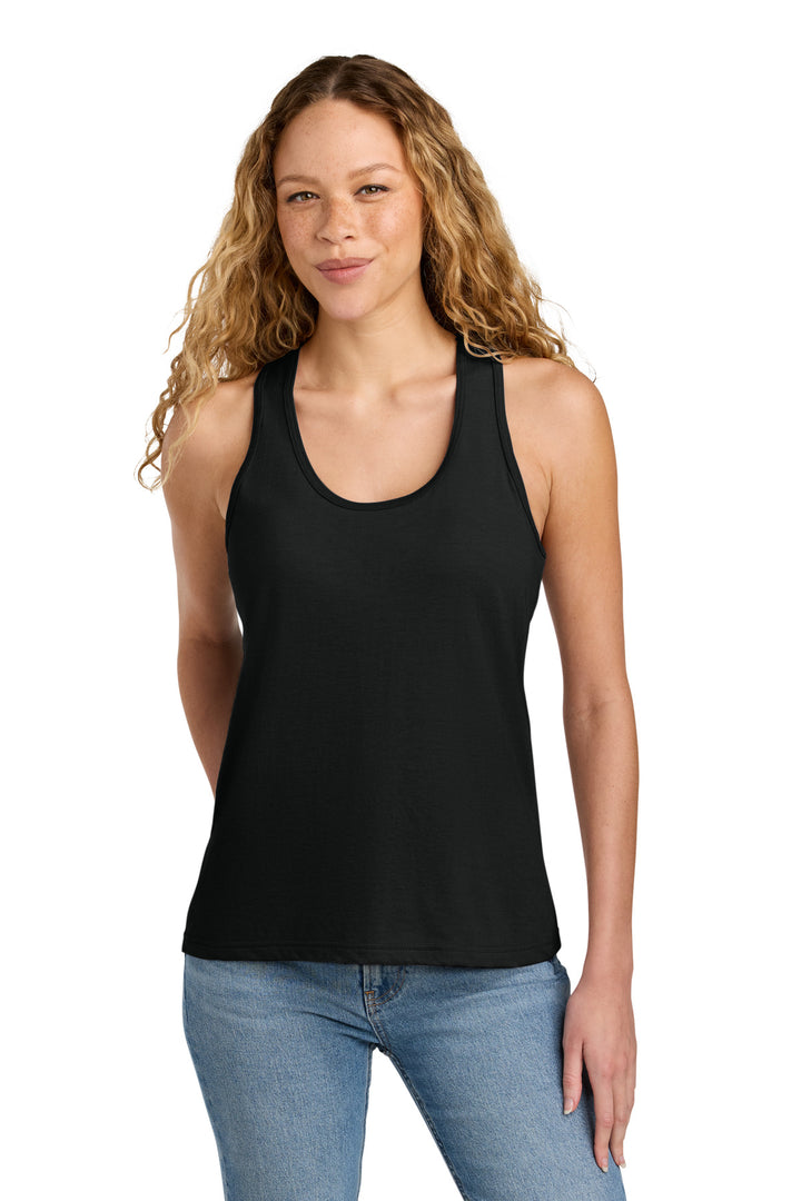 Front View of PitchBlMst Gildan Softstyle Women's CVC Racerback Tank 64220LCVC