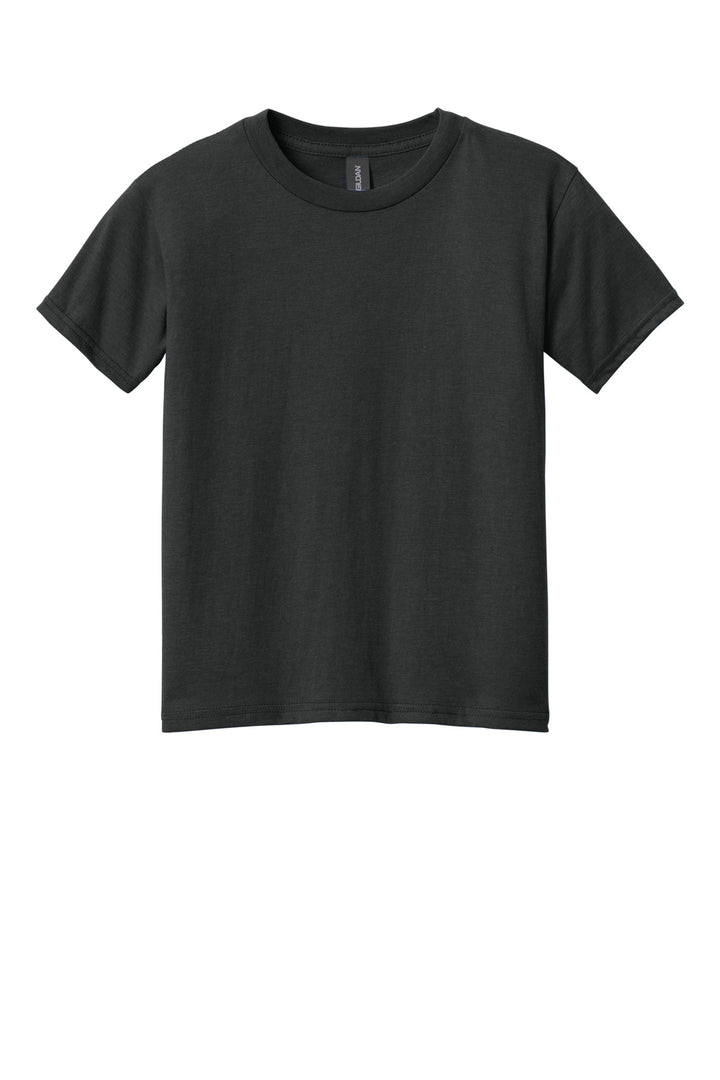 Front View of PitchBlMst Gildan Youth Softstyle CVC Tee 64000BCVC