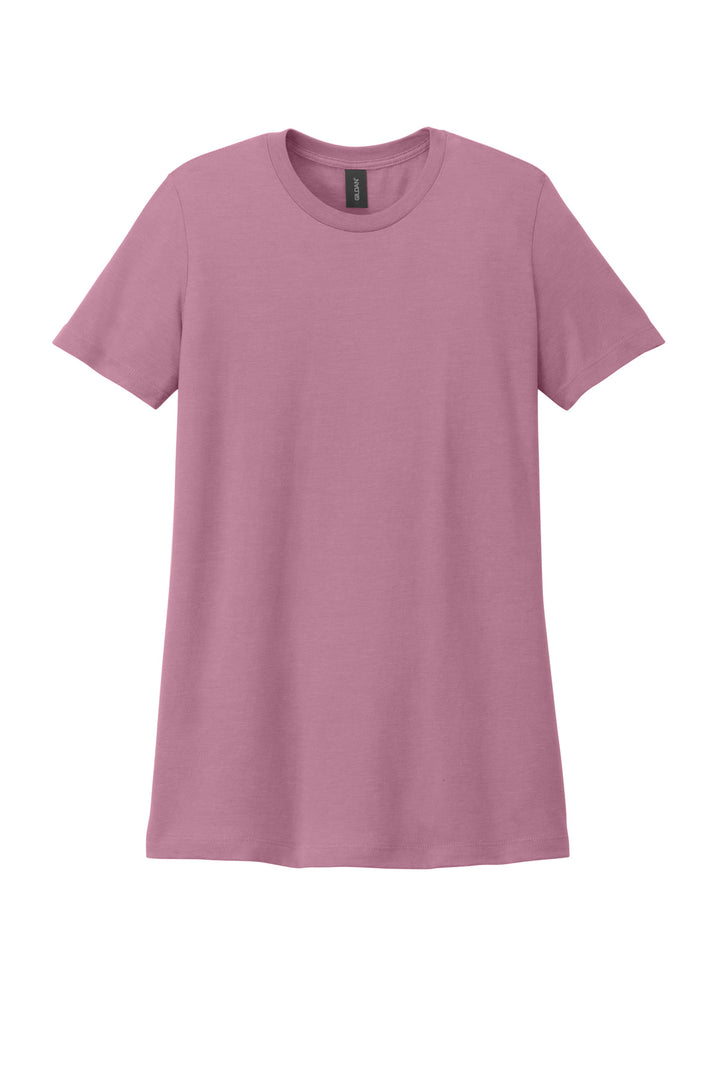 Front View of Plumrose Gildan Softstyle Women's CVC T-Shirt 64001LCVC