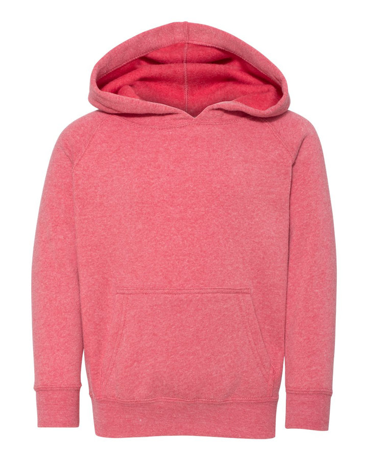 Front View of Pomegranate Toddler Special Blend Hooded Raglan Sweatshirt - PRM10TSB