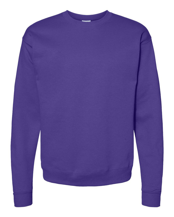 Front View of Purple Ecosmart® Crewneck Sweatshirt - P160