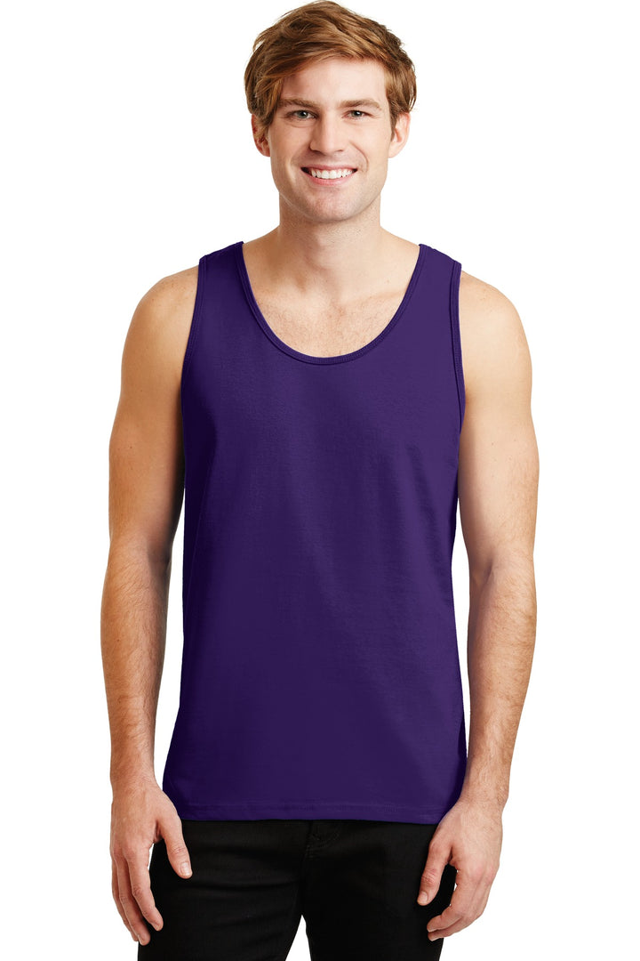 Front View of Purple Gildan - Ultra Cotton 100% US Cotton Tank Top. 2200