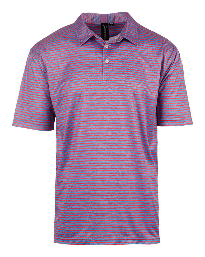 Front View of Red/ Blue Golf Polo - 0101