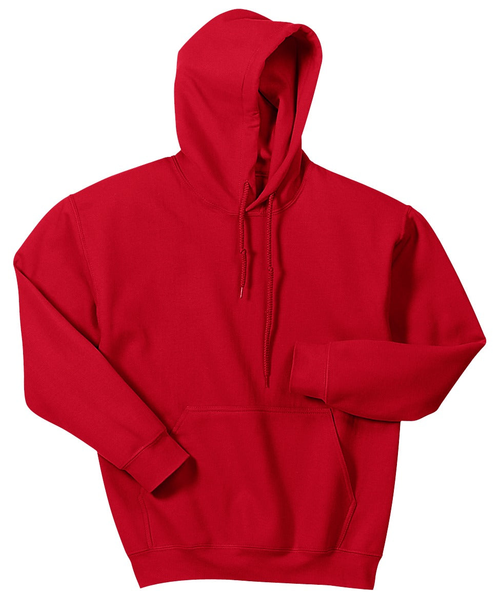 Front View of Red Gildan - Heavy Blend Hooded Sweatshirt. 18500