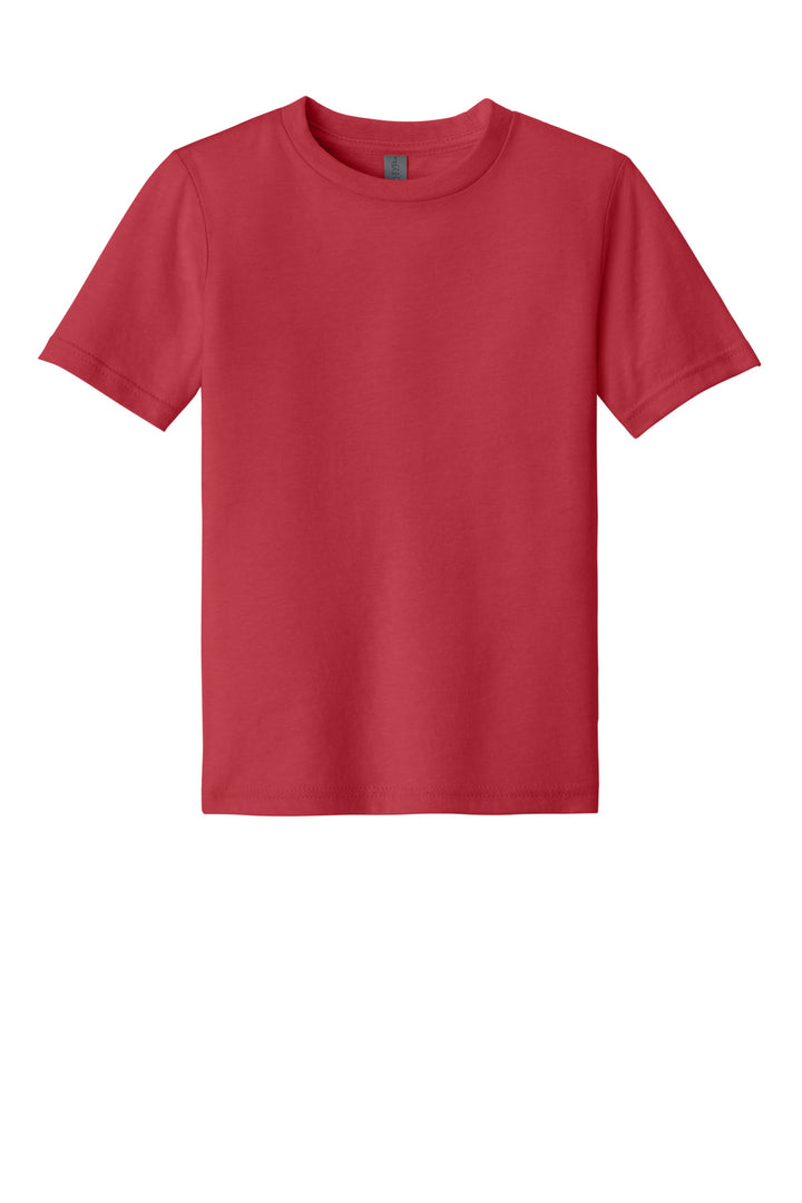Front View of Red Next Level Apparel Youth CVC Tee NL3312