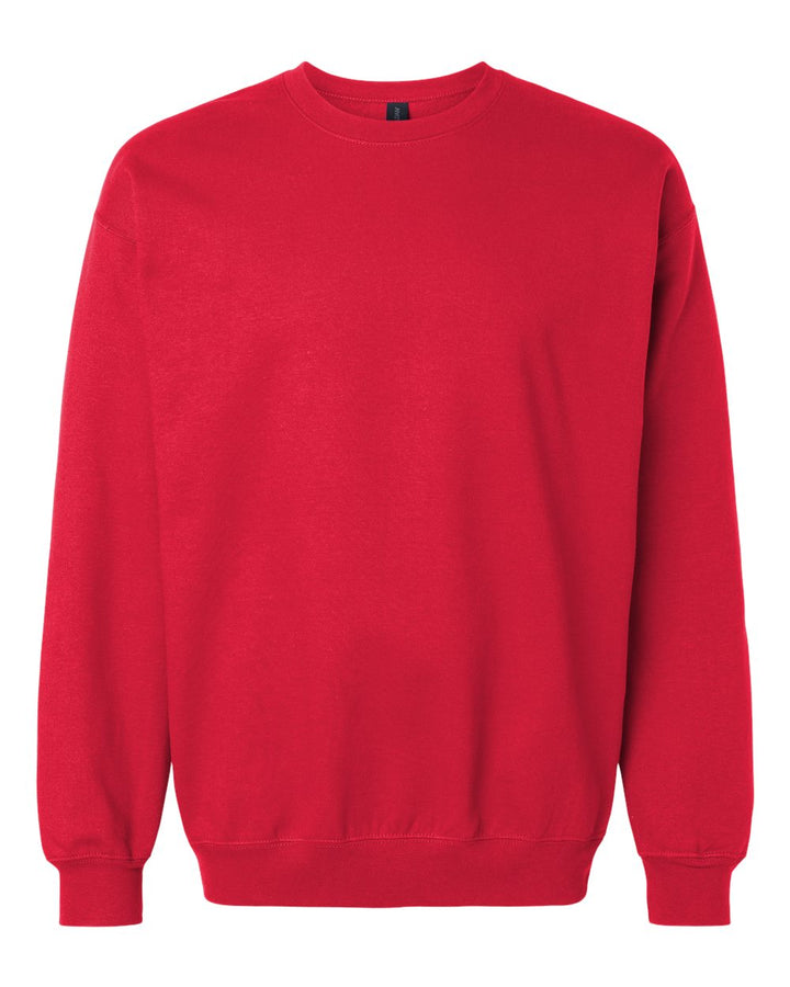 Front View of Red Softstyle® Midweight Crewneck Sweatshirt - SF000