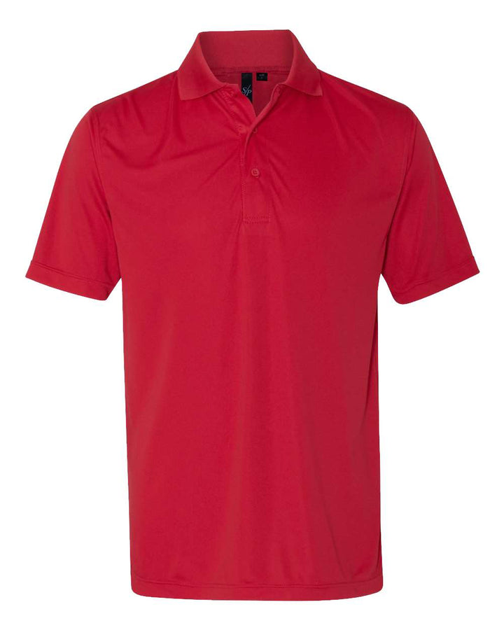 Front View of Red Value Polyester Polo - 0100
