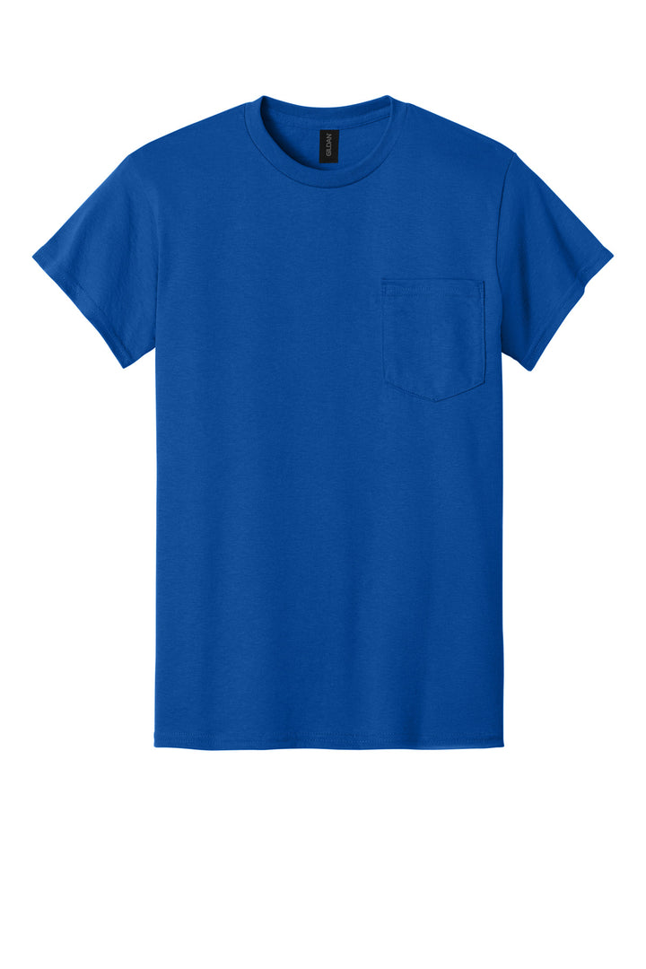 Front View of Royal Gildan - DryBlend 50 Cotton/50 Poly Pocket T-Shirt. 8300
